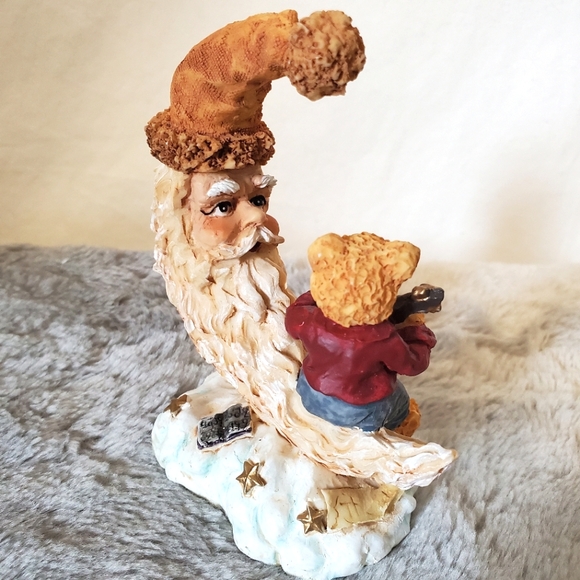 Crescent Moon Santa & Bear Figurine by K's Collection - Picture 1 of 9